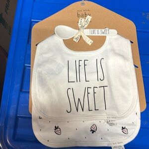 Rae Dunn baby bib life is sweet